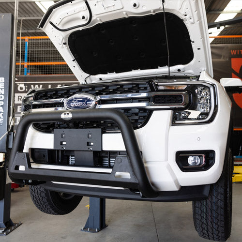 White ford ranger with ECB nudge bar fitted